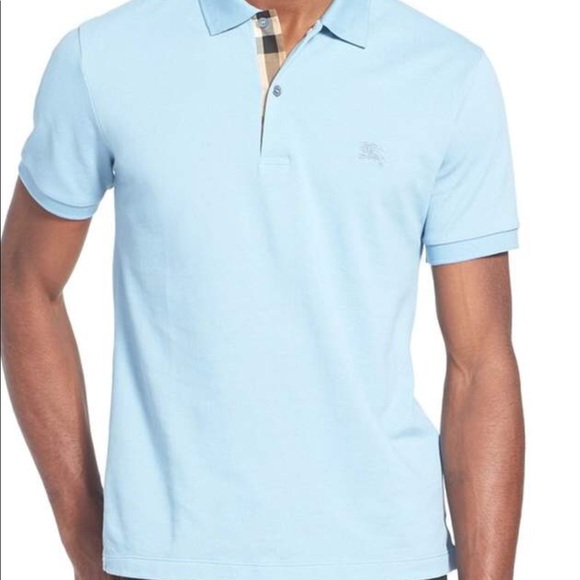 Light blue burberry polo Clearance